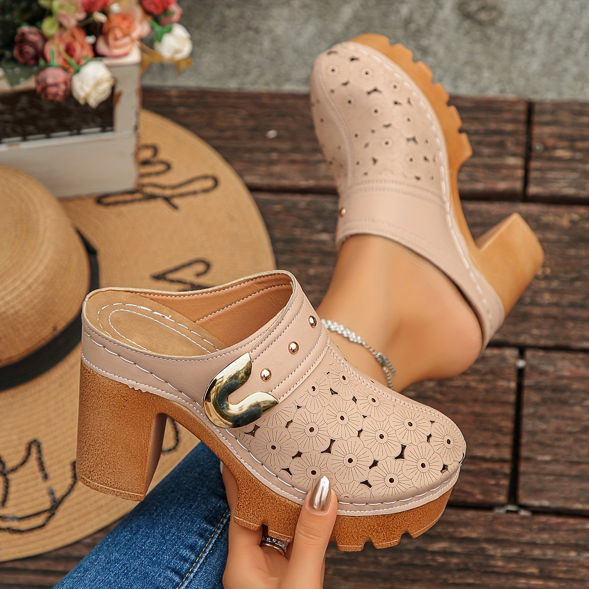 womens fashion clogs mules multi color stylish perforated footwear comfortable trendy shoes for daily wear   walking gardening casual   must have shoes for   women women shoes Product details 3