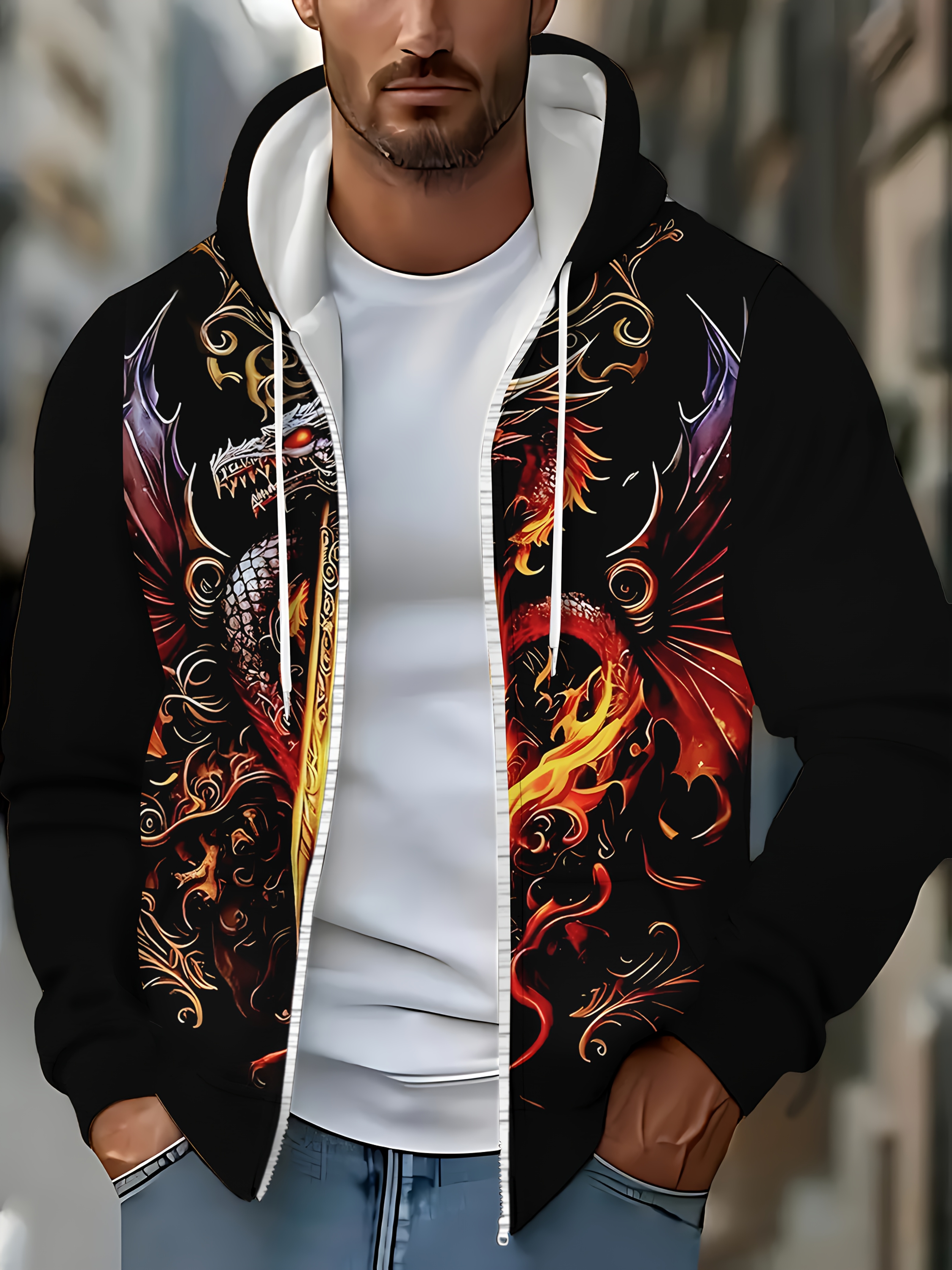 ink リメイク　Sports Jacket \" DRAGON\" Dragon Bomber Jacket Asian Men's Gift Man's Tattoo