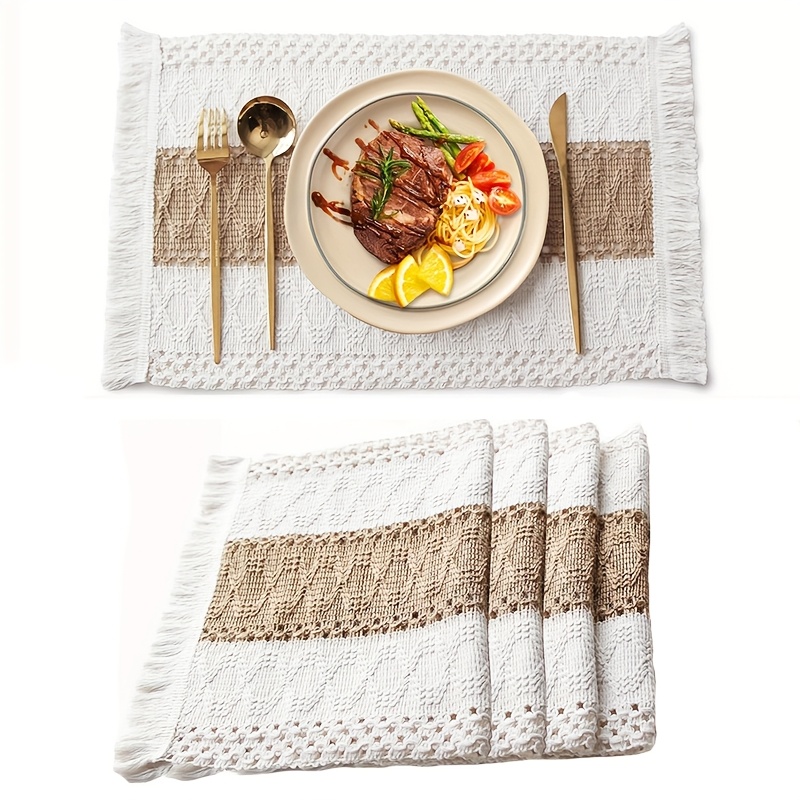 TEMU 2/4/6/8pcs Bohemian-style Table Mats, Suitable For Home, Kitchenware, Dining Tables, Restaurants, Tableware Accessories, Tabletop Accessories,