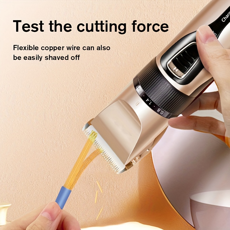 professional mens cordless hair clipper usb rechargeable electric hair trimmer with   high power ceramic cutting head led display screen 4 guide combs cleaning brush and lithium battery suitable for home and salon use perfect fathers day gif Product details 4