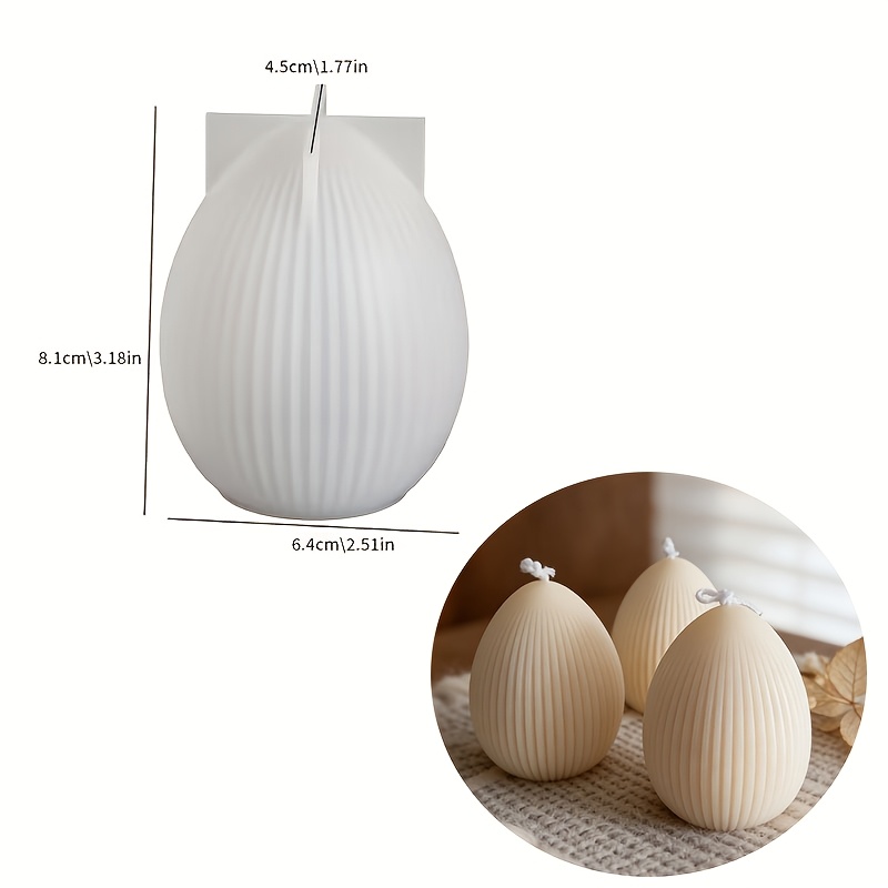 Image of Resin Silicone Mold Striped Egg Candle Mold Epoxy Resin Ornament Holiday Mold Making Easter Candle Making Mold Diy Home Decor Crafts Concrete Mold