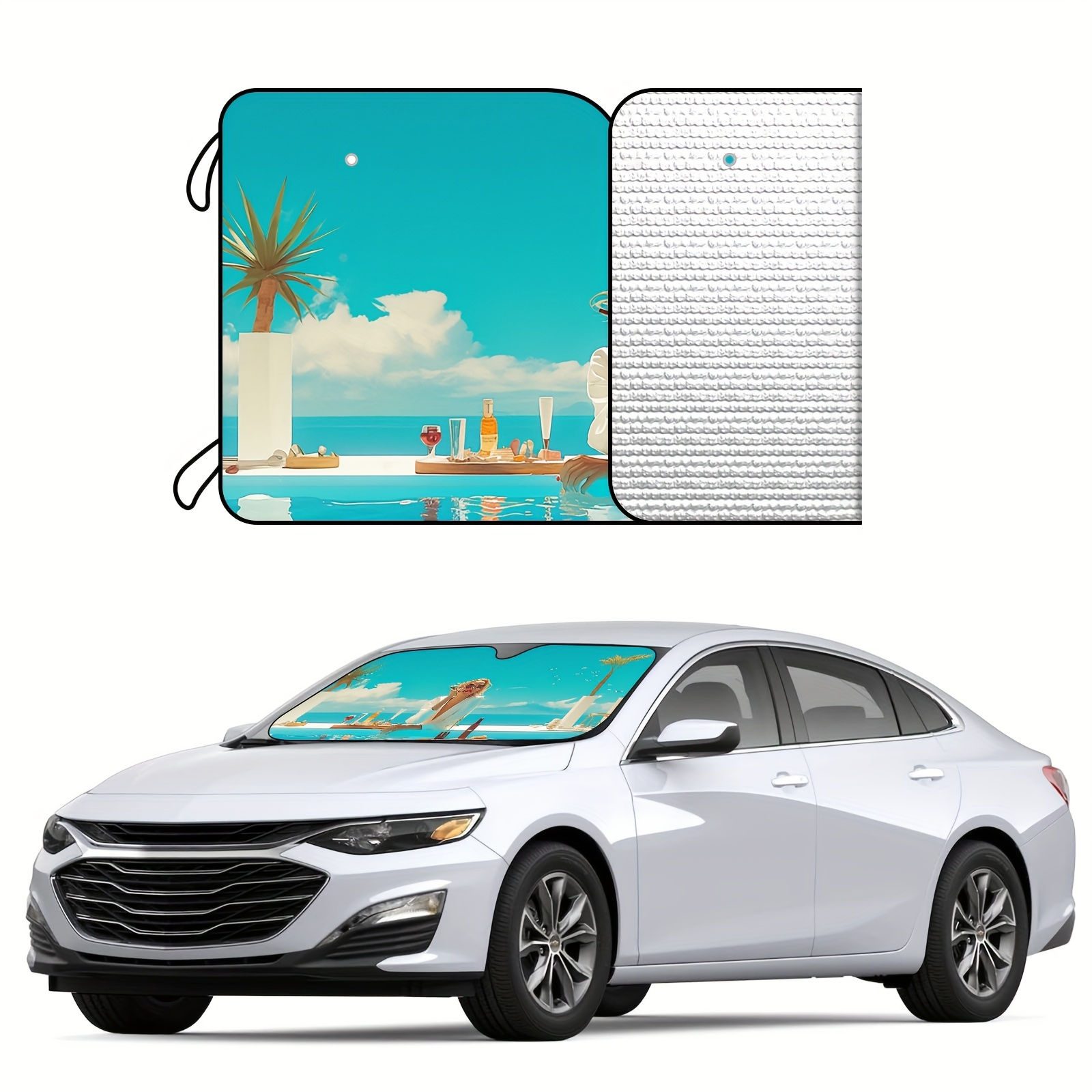 TEMU Customizable Sun Shield For Cars - Blocks & Keeps Car Cool