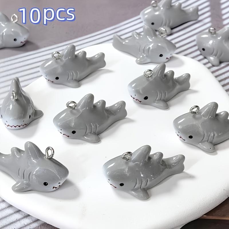 TEMU 10pcs Breloques Requin Gris pour la Création de Bijoux, Bracelets, , Boucles d'Oreilles - Cadeau Fait Main Parfait pour Débutants et - Breloques