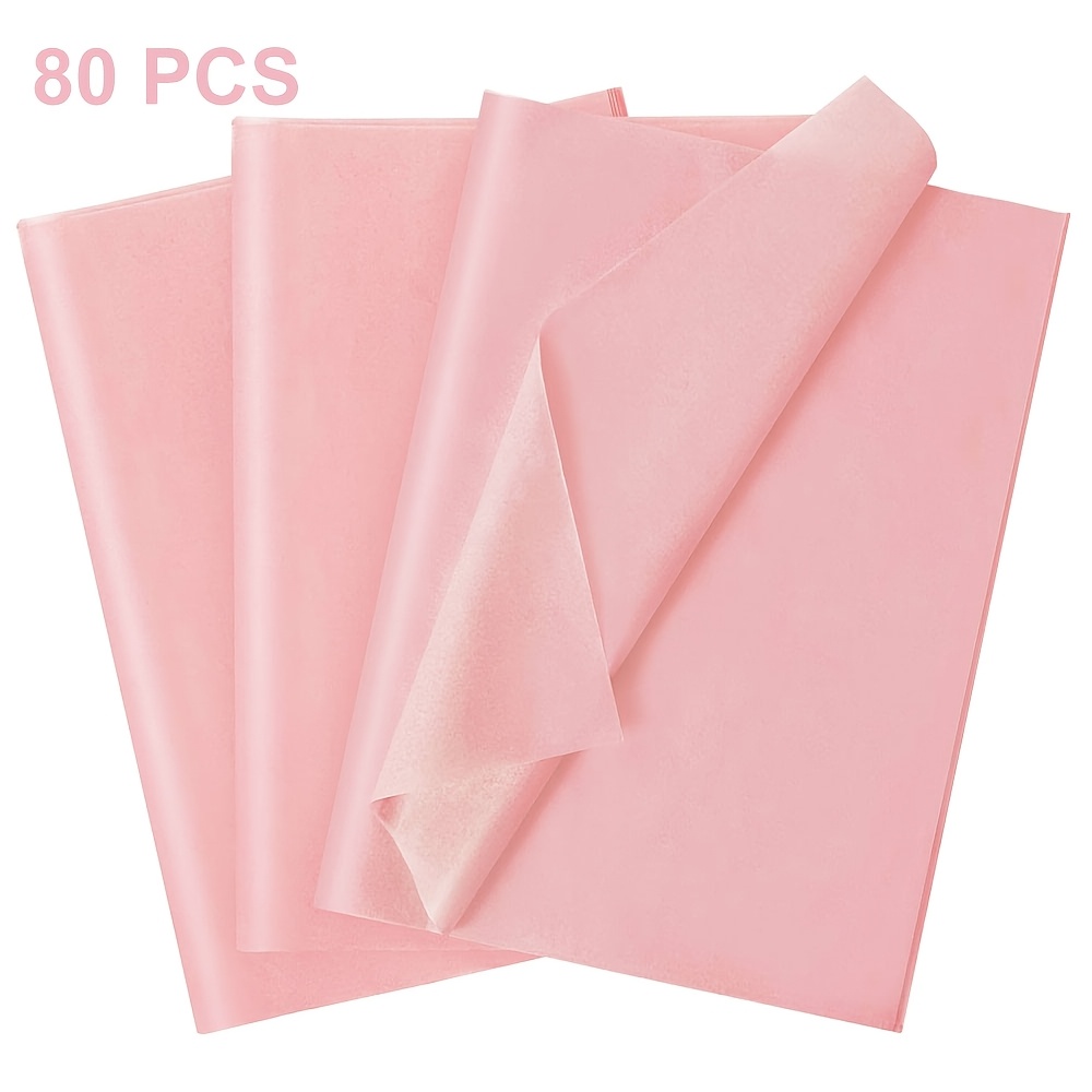 TEMU 40/80 Stück hellrosa Seidenpapier für Geschenktüten - 14X20 Zoll, leicht und dünn - zum Geschenkverpacken, Basteln, Geburtstag, Hochzeit,