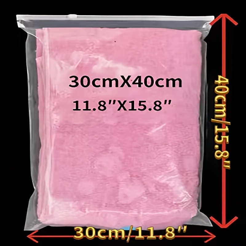 Image of 50pcs Transparent Zipper Storage Bags For Travel, Ideal For Organizing Clothes, Underwear, Shoes, T-shirts, Socks, And More. In Sizes For Home And Business Trips