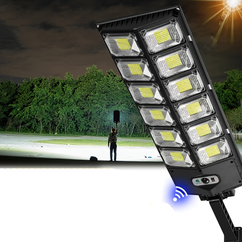TEMU 1pc, 504 Solar Light W789-6 Model Solar Street Light, Equipped With Sensor That Activates When Is Present, Featuring 3 , Designed For Outdoor