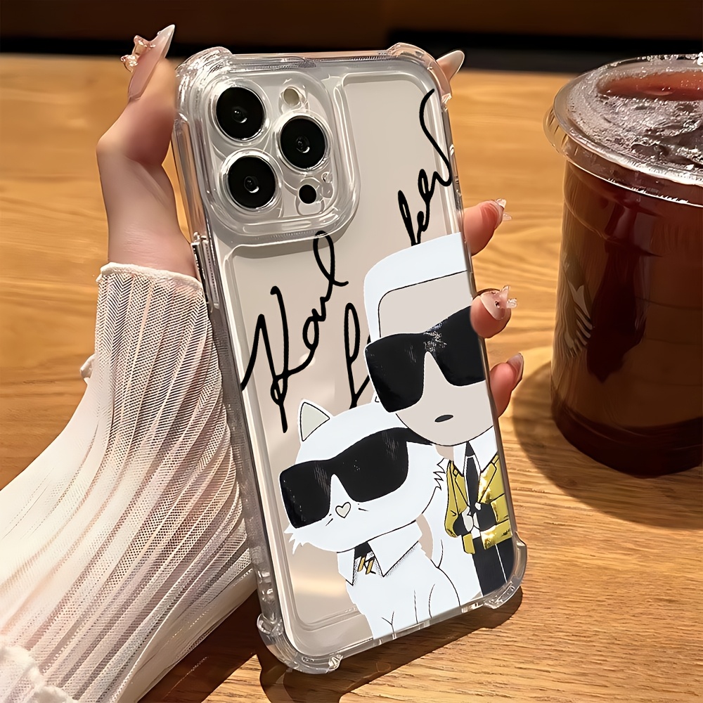 Etui za telefon - Etui za telefon: Moden etui za telefon K-K--Cat s simpatičnim dizajnom, odporen na padce in umazanijo, retro stil, združljiv z