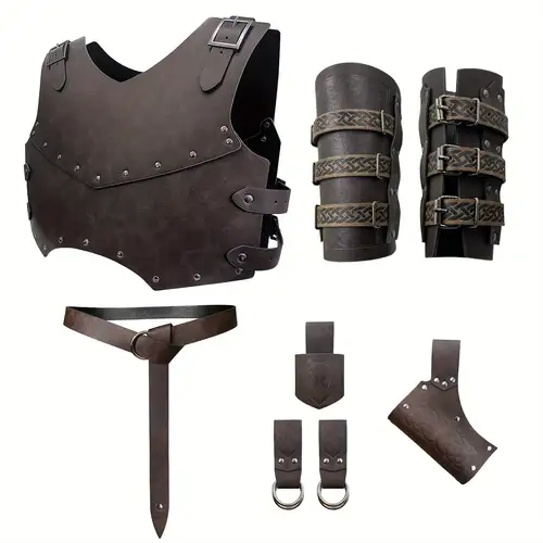 Foweknow Costume médiéval pour homme - Gilet viking steampunk Renaissance victorien gothique templier - Vêtement sans manches en cuir avec boutonnière - Col montant vintage, Noir , S Foweknow Costume médiéval pour homme - Gilet viking steampunk Renaissance victorien gothique templier - Vêtement sans manches en cuir avec boutonnière - Col montant vintage, Noir , S