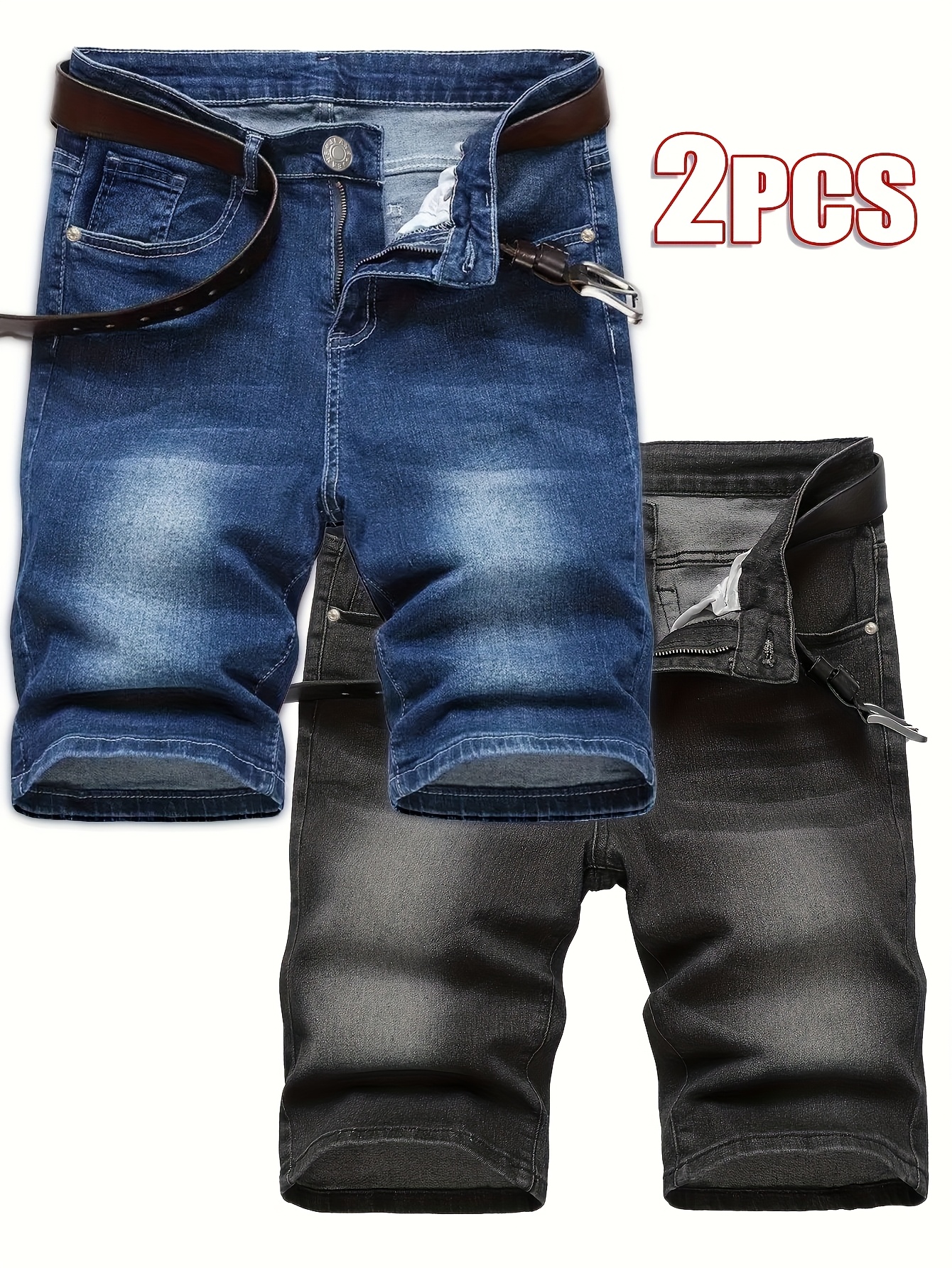 pack van twee heren denim shorts