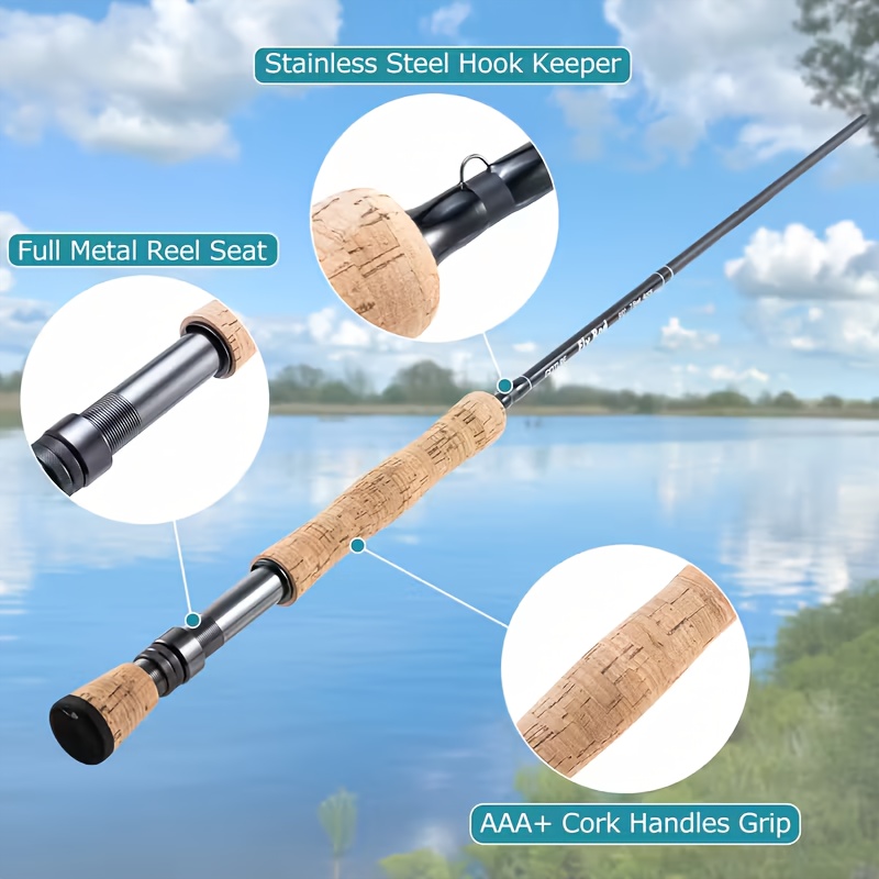 9 foot pole fishing 9 Feet Telescopic Fishing Rod (270 cm) Blue  Fiberglass Portable Travel  Rod with Strong Guide Rings & EVA Grip