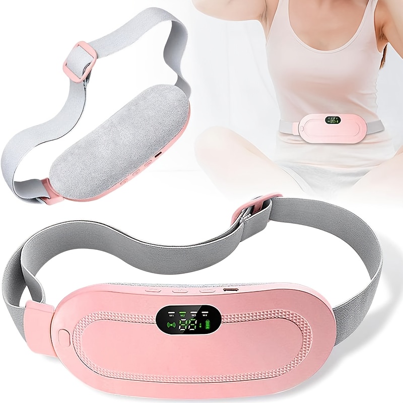 correa de calefacción inteligente portátil con vibración, correa de masaje en 4  ,   térmica ajustable para el abdomen   temperaturas, regalo de     para mujeres 0