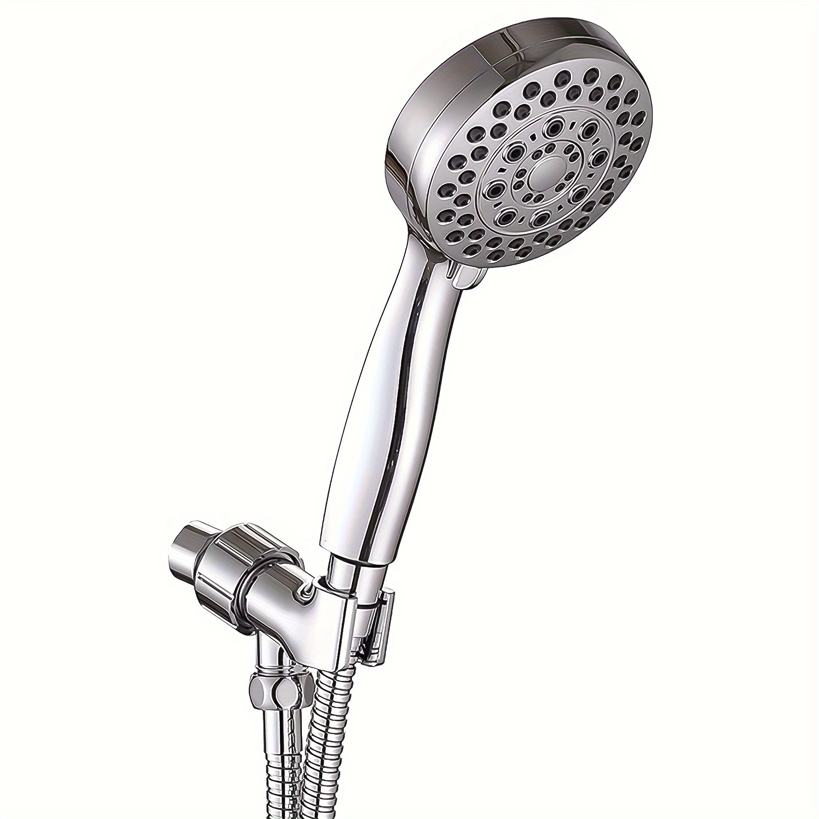 

5-setting Shower Head With Handheld, High Pressure Hand Held Shower Head, 4 Inch Chrome Detachable Showerhead Set With 59 Inch Stainless Steel Hose And Adjustable Showerhead Holder