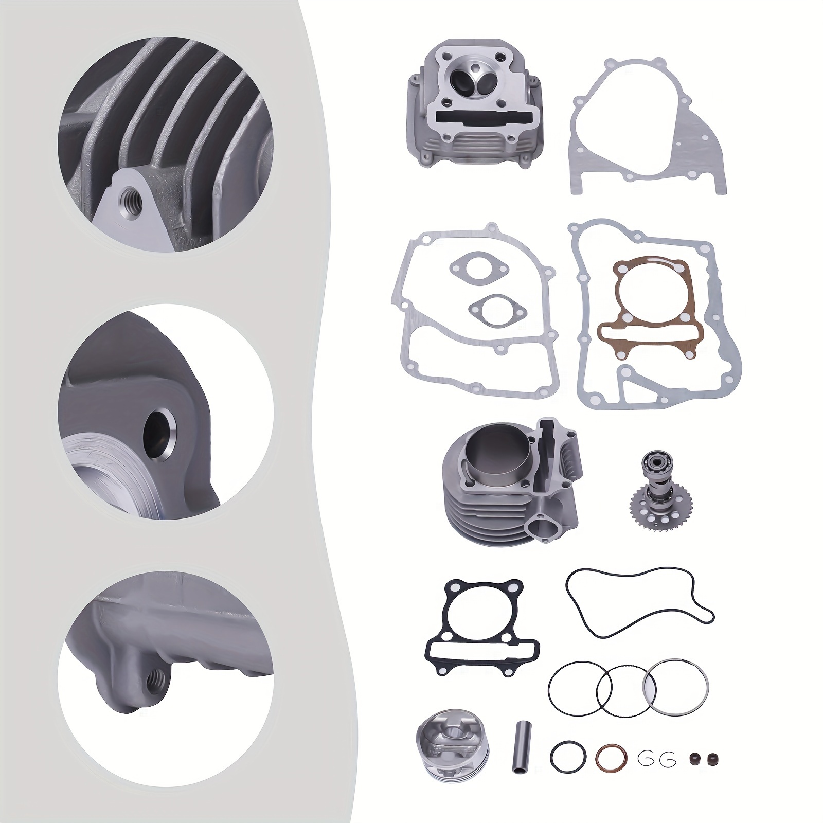 

Cylinder Kit Compatible With Gy6 150cc 200cc Kit Set Cylinder Head Piston Gasket Set 61mm 170cc