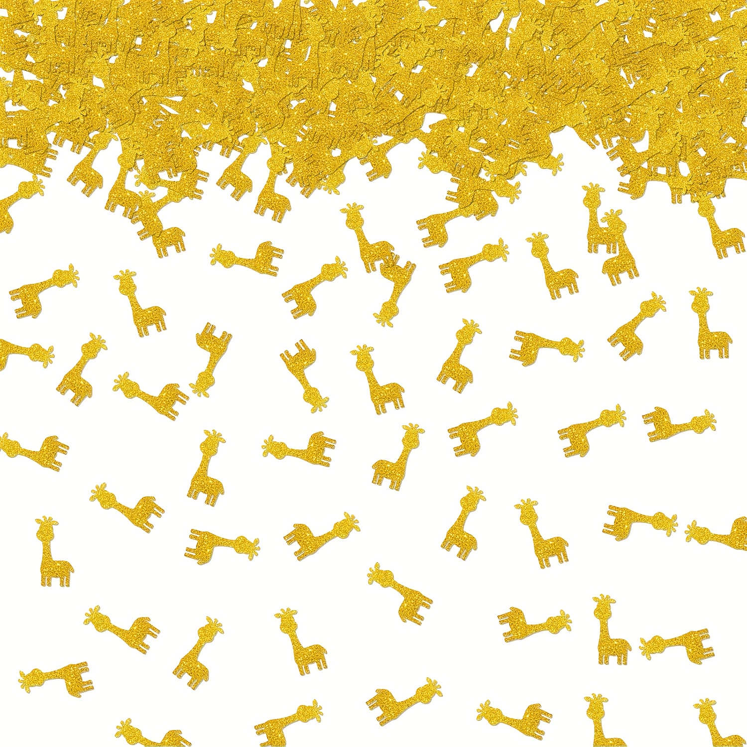 Image of 100pcs Of Giraffe-shaped Confetti, Featuring Golden Glitter, Perfect For Showers, Jungle-themed Parties, And Birthday Table Decorations