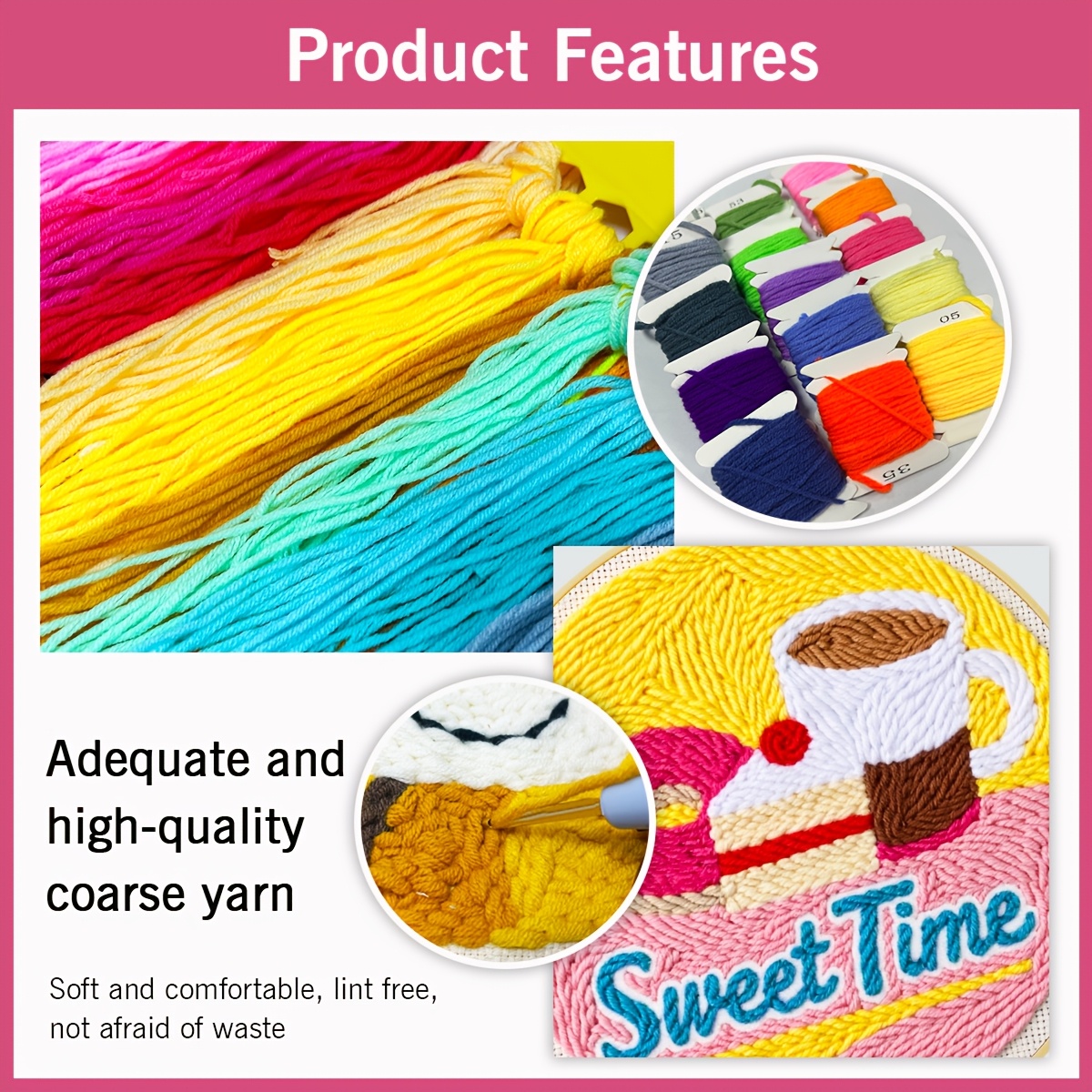 2D Adult Beginner Punching Needle Embroidery Set