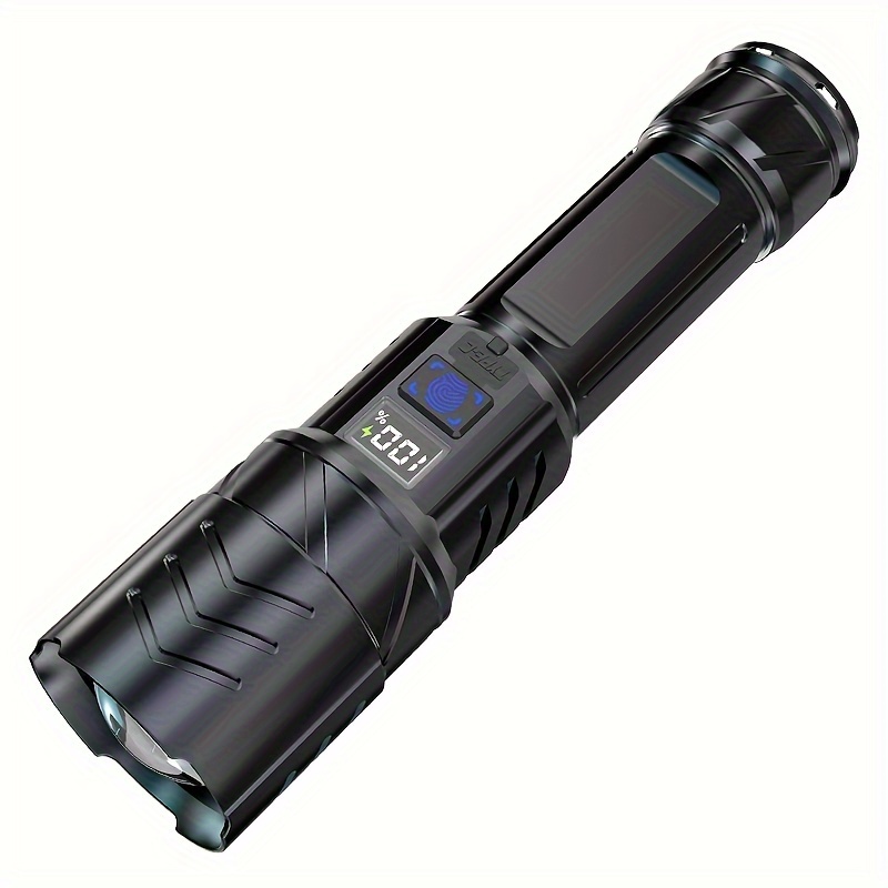 TEMU Rechargeable Telescopic Zoom Flashlight With Long Beam - Heavy-duty Portable Spotlight Suitable For Outdoor Emergencies, Camping, Power Outages - - With, Low Voltage For & Pets (, 3 )