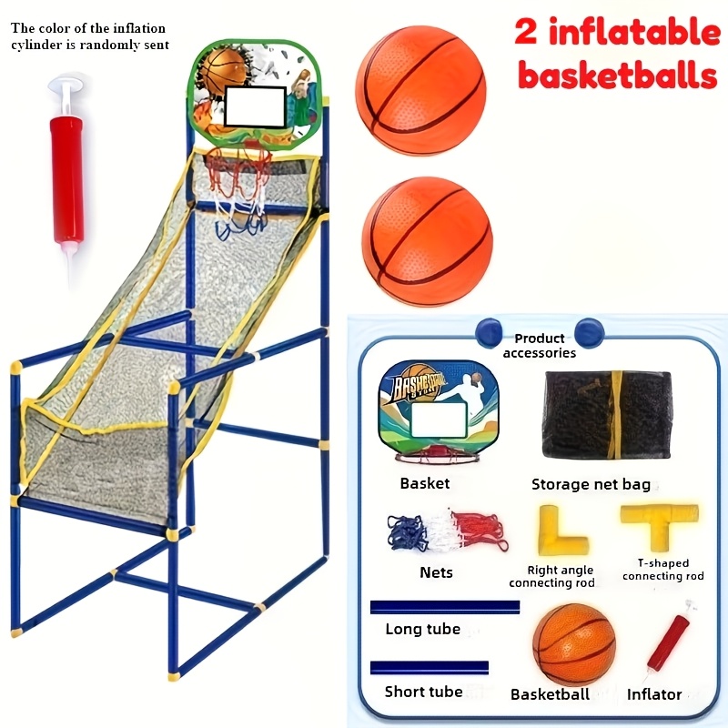 Мини баскетболна корна за деца - Лесен монтаж, спестява място. Подходяща за употреба на закрито и открито, вдъхновява интереса към баскетбола, спортна тренировка. Идеален подарък за рожден ден и празници, за възраст 3-6 години