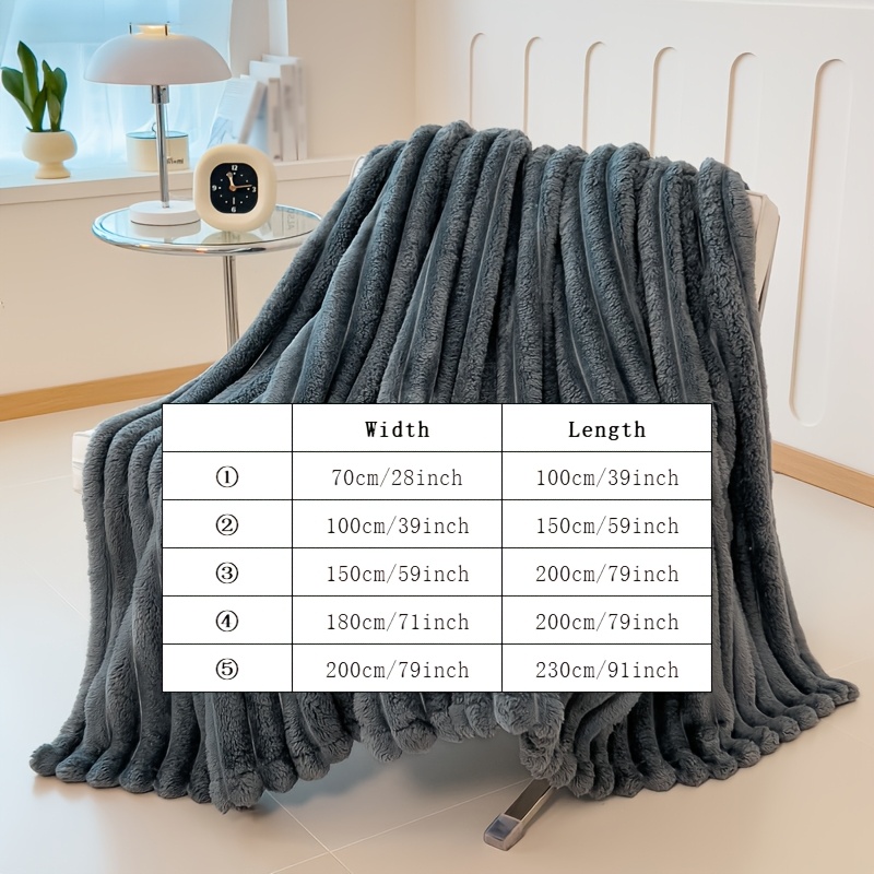 1pc ultra   fleece multifunctional blanket cozy   with striped texture machine washable     for bed sofa camping ideal christmas gift blanket for bed details 0