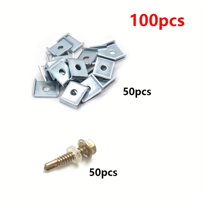 E-shop 100 Stück Hochleistungs- Befestigungsplatten mit Sechskantschraubenlöchern - für , Geländer, Metallgitter, Bau - Kompatibel mit Bohrmaschinen -