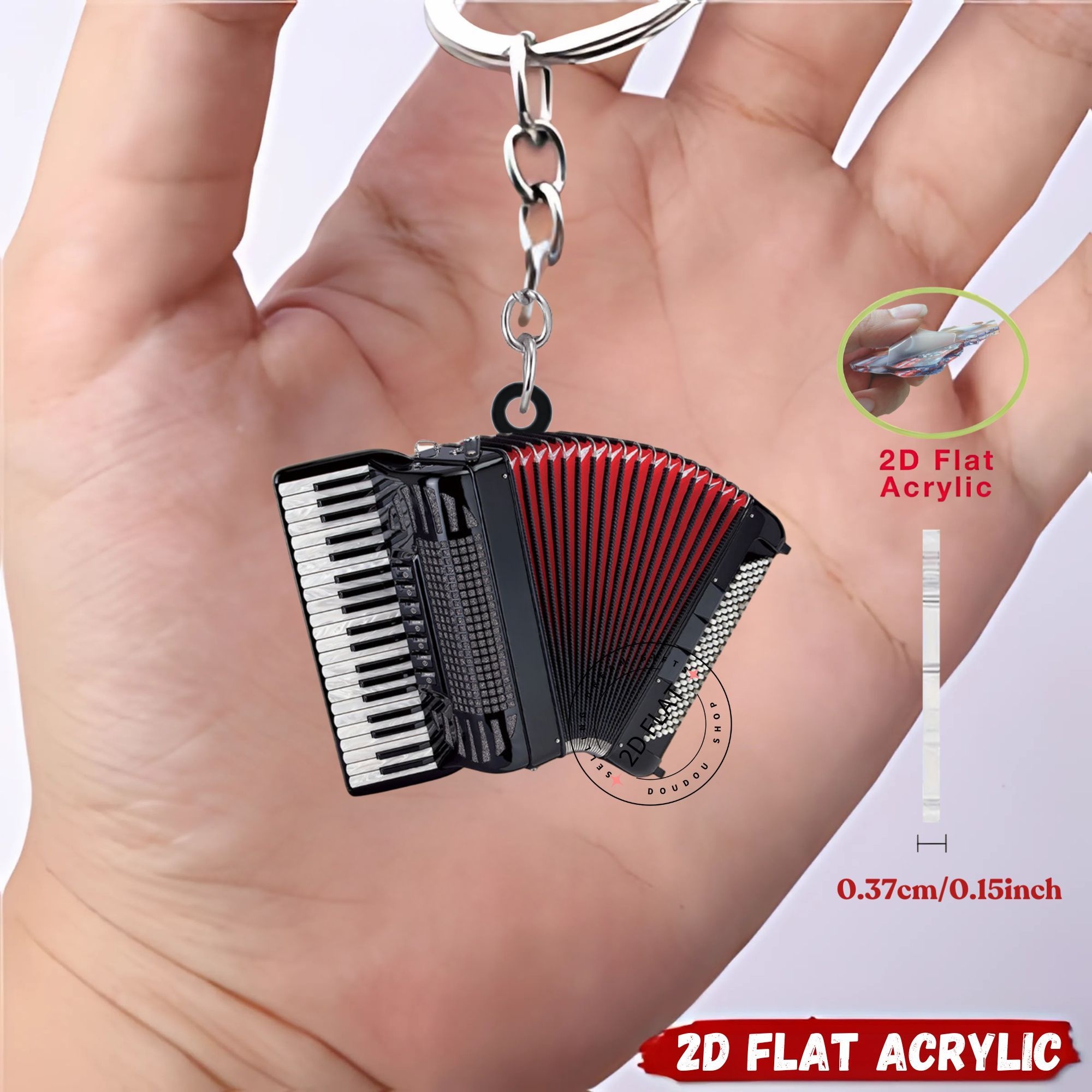 E-shop 2D Flach, 2D Flach > 1/6 Vintage Akkordeon-Schlüsselanhänger, geeignet für Autoschlüssel, Rucksack-Dekoration, Büro-Hängedeko, Partygeschenke,