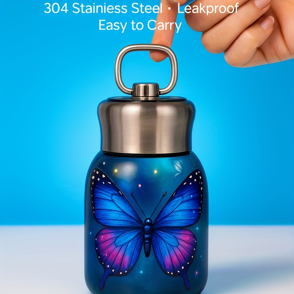 Image of Art Cup 300ml – 304 Stainless Steel Mini Insulated Bottle, Leakproof & Portable, Perfect Gift For Women, Travel & Office