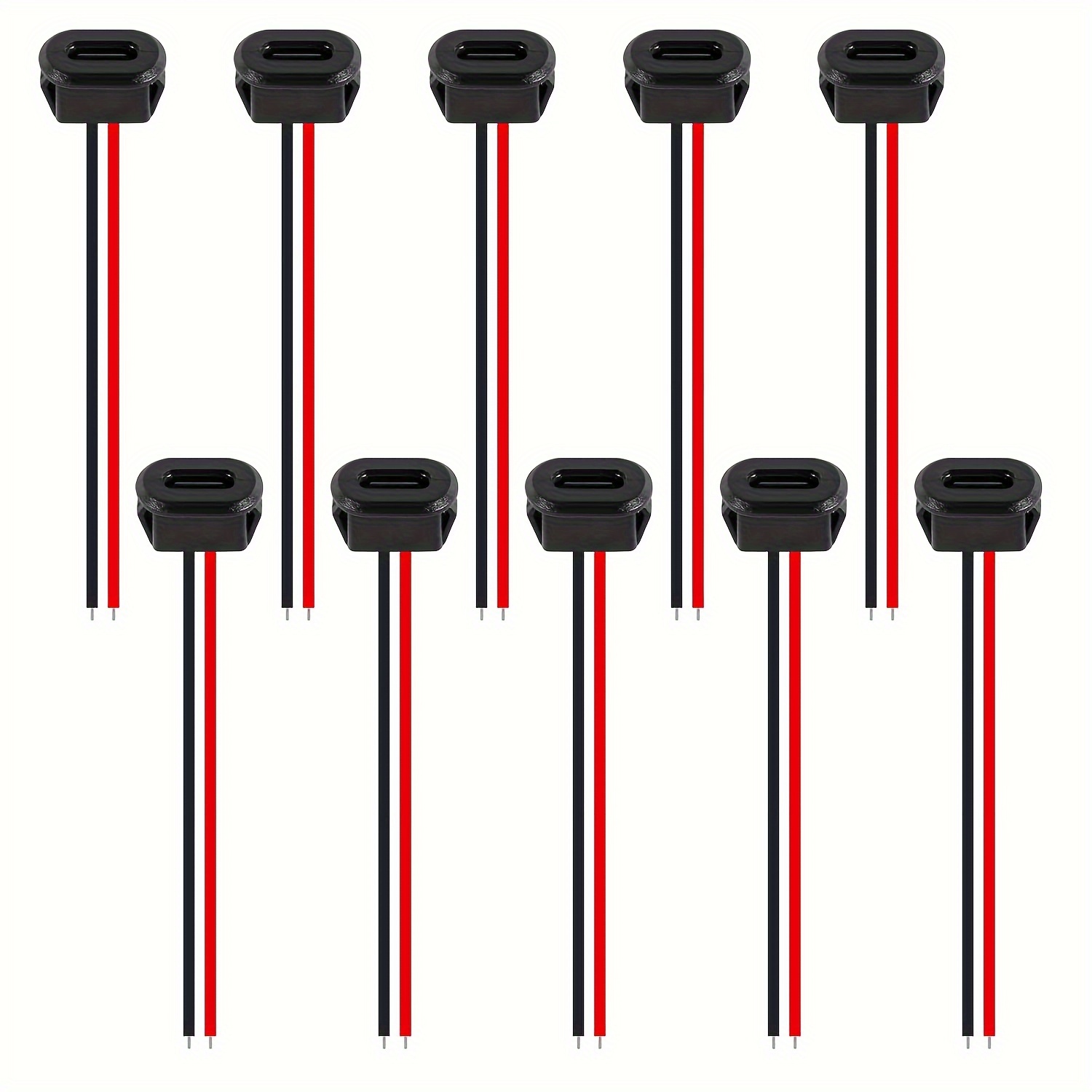 

10pcs/20pcs Type-c Female Housing 2p Soldering Wire Type Usb-c Tail Cable Extension Power Cable Usb-c Plug To 2-pin Bare Wire Open-ended Connector