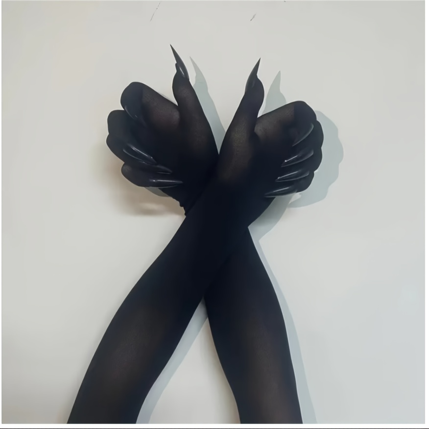 TEMU A Pair Of Ultra-thin Breathable 5 Finger Seamless Elastic Restraint Full Body Male And Female Cross Dressing 30d Black Cosplay Clothing