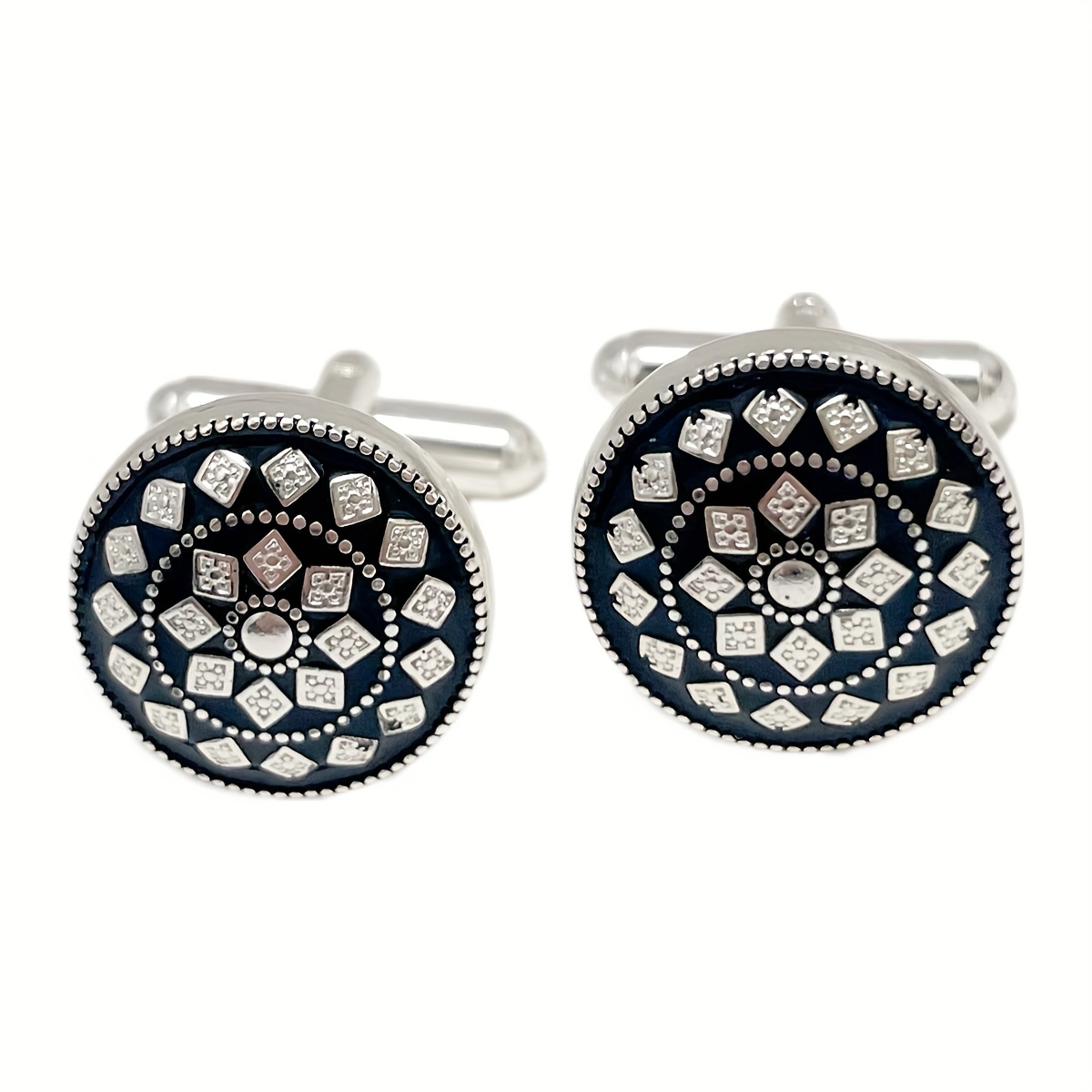 Temu Metalowe Spinki MęSkie W Stylu Vintage, Wzory, Do GarnituróW I Koszul, Eleganckie I Stylowe Na Biznesowe Okazje, Idealne Na Bankiety, Wesela,-image