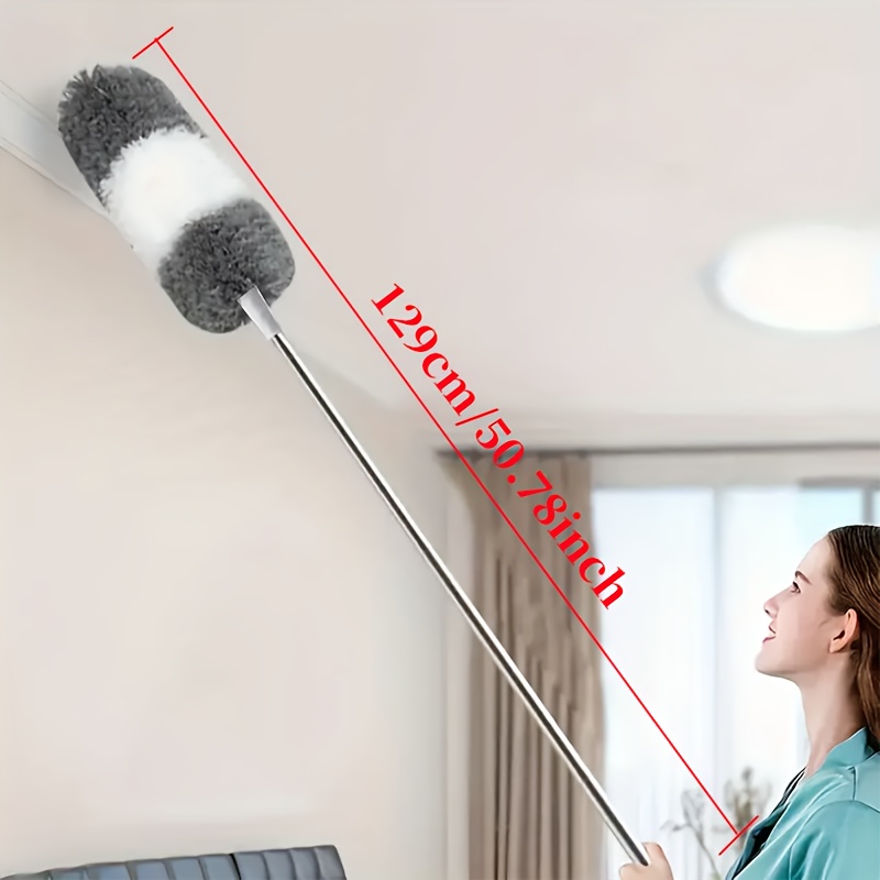 Extendable Microfiber Duster - 63.5-269cm Handle, Reusable & Washable For Ceiling Fans, High Ceilings, Blinds, Furniture & Car Cleaning