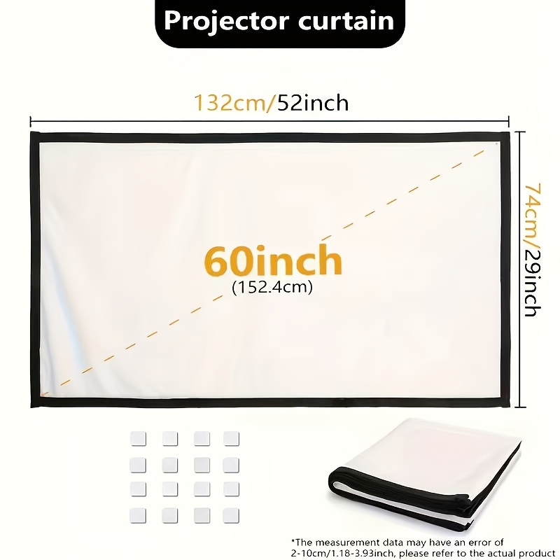 60-Inch Double-Sided Wrinkle-Resistant Projection Screen
