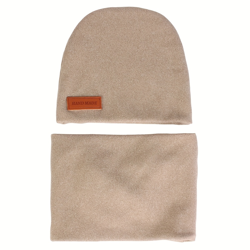 Image of 2pcs New Autumn Winter Boys' Fashion Warm Hat And Scarf Set Soft Comfortable Convenient Warm Hat Scarf Set
