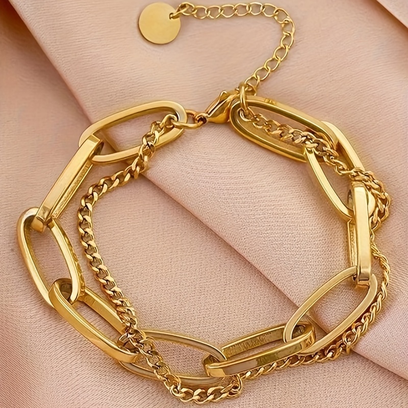 Double Layered Golden Bracelet for Women