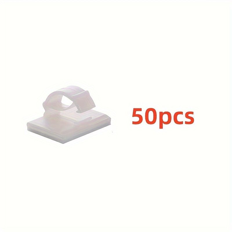 10/30/50pcs Self-adhesive Cable Clips - Durable Plastic Cord Management Organizers - Versatile Wire Clamps For Desk, Home, Office, Car - Non-electric Cable Holders For Pc, Laptop, Tv, Utility Hooks