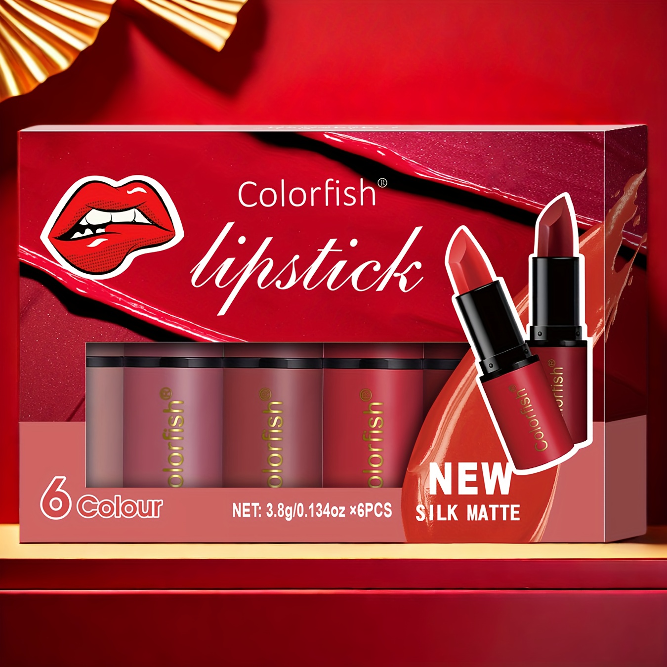 TEMU 6pcs Lipstick Set Featuring Matte Lipsticks That Are Long-lasting, , And Women's Makeup Gifts, For Mothers.