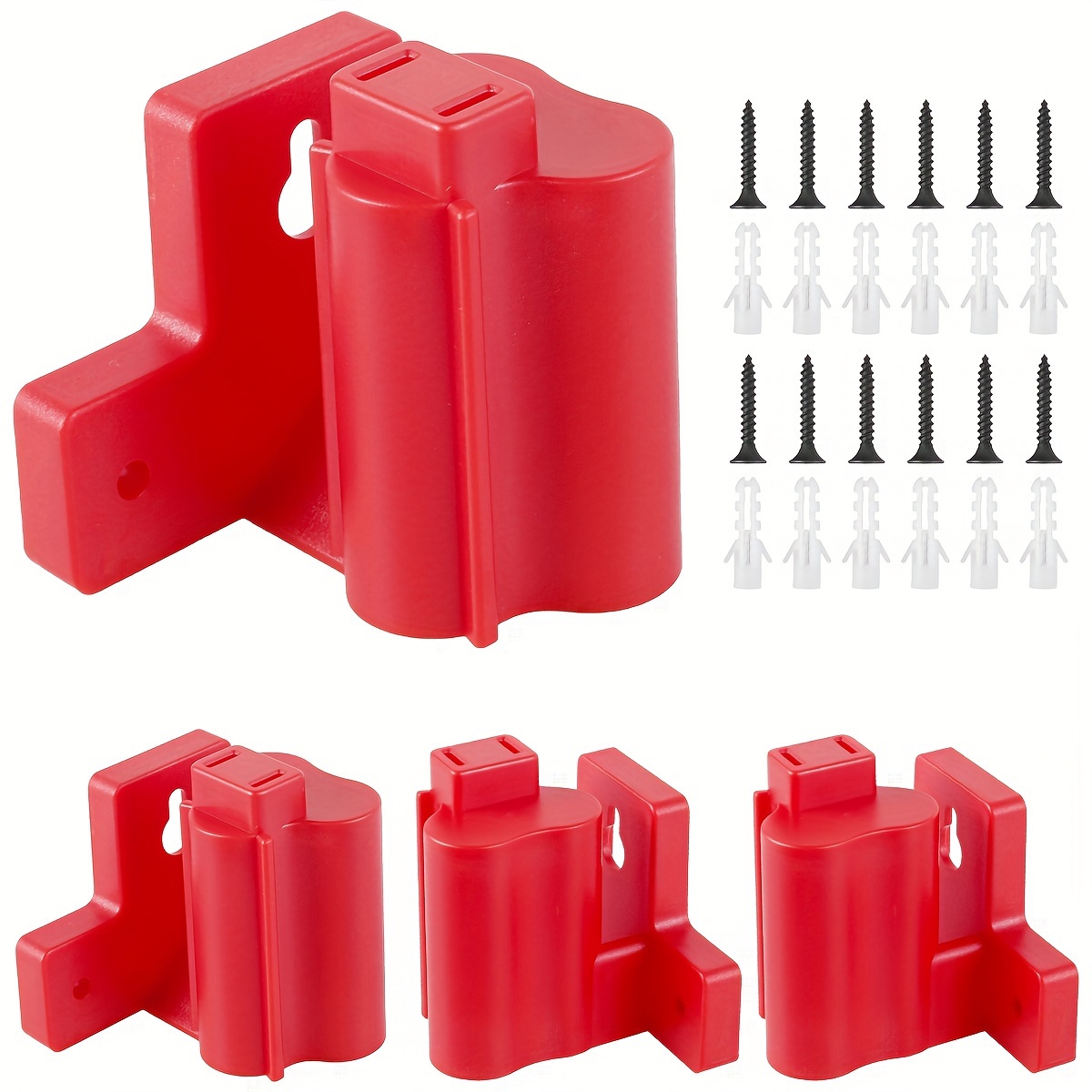 

4pcs Battery Mount Holder Plastic Electric Tool Battery Dock Holder Heavy Duty Power Tool Hanger With Screws For M12 12v Lithium Battery Tool