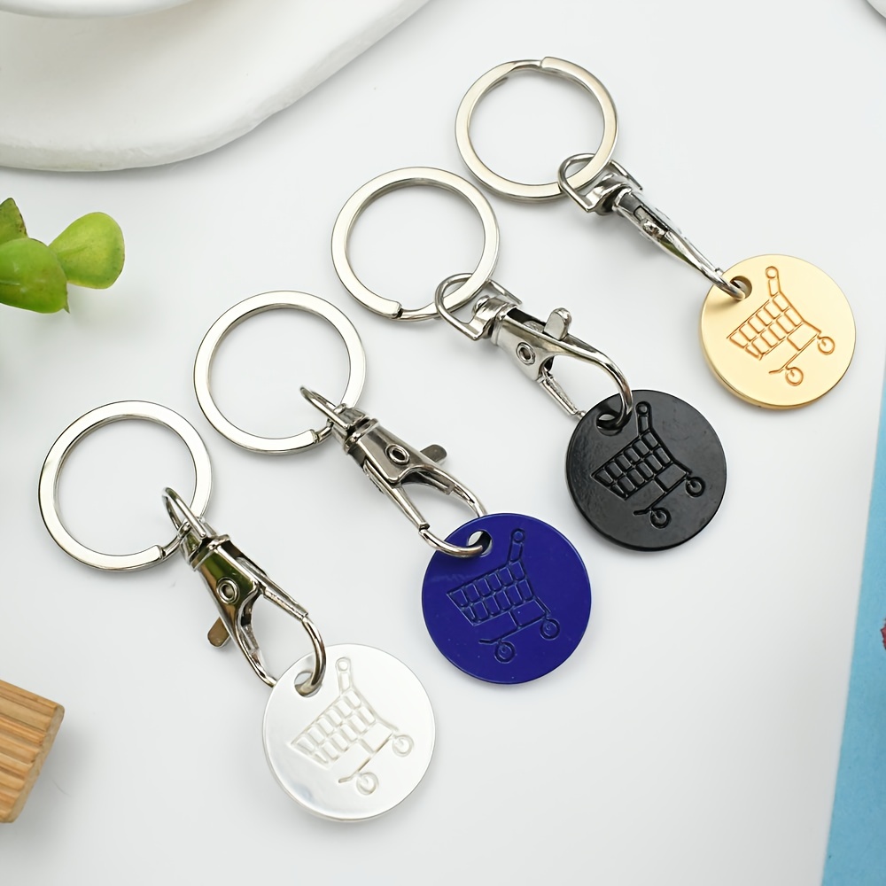 

Shopping Cart Alloy Keychain, , Resembling A Coin Supermarket Shopping Cart Keychain Accessory, Suitable For Home Decoration, A Great Gift For On Holidays.