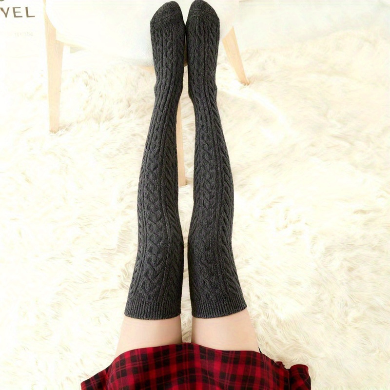 Image of 1 Pair Of Women's Knee Over Socks, Comfortable In College Style Spring And Summer , Women's Knee Over Socks Made Of Soft And Fabric, Suitable For Spring And Summer, Women's Long Tube Socks And Socks
