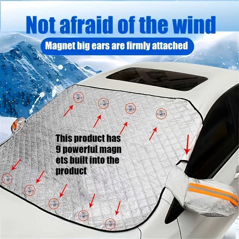 

Premium Thick Car Windshield Cover - Uv, Snow & Sun Protection With 9 Secure Magnets, Quilted Design For Bmw & More, Windshield Protector For Car