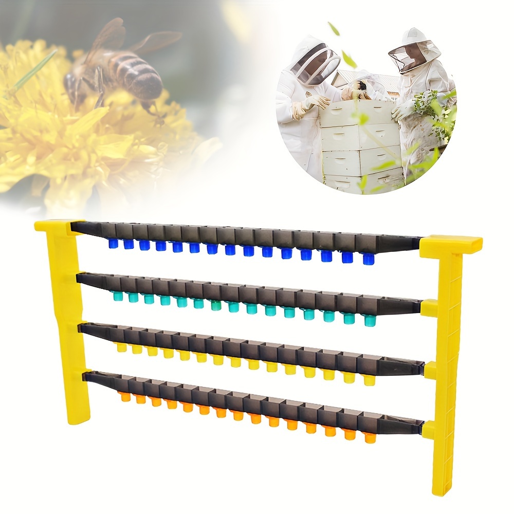 

Queen Bee Rearing Kit Plastic, Including 60pcs Cell Cups, 4pcs Holders, 2pcs Frame Side Bars, Queen Rearing Tools Kit, Beekeeping Supplies, Without Battery, Use Without Electricity