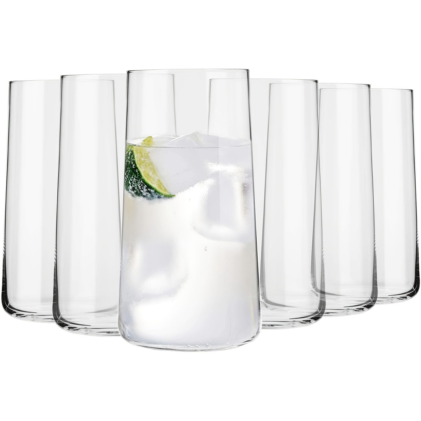 TEMU 6/2er Set dünne Becher aus hochmolekularem Borosilikatglas, 480 ml - Transparente, einfache Wasserbecher, geeignet für Saft/Süssgetränke/S, für