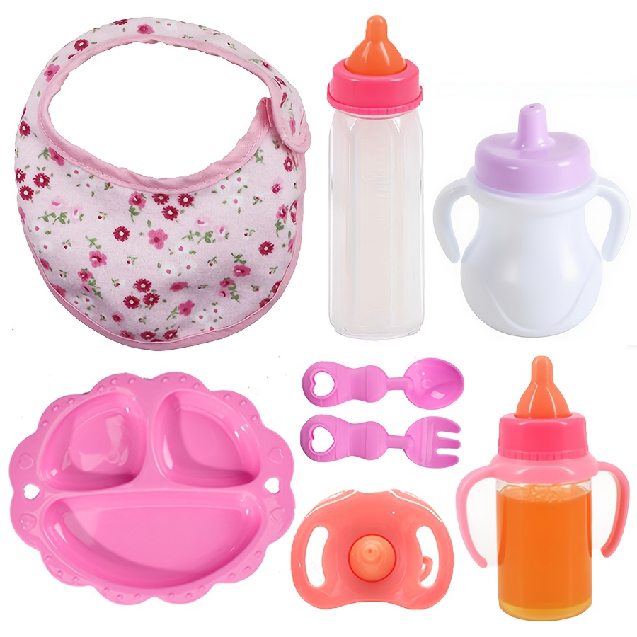 Image of 8 Doll Accessories, Doll Feeding Set, Playhouse Toy Accessories, Suitable For Children Over 3 Years Old For Party Games, The Best Holiday Gift, Random Accessory Patterns And Colors (excluding Dolls)