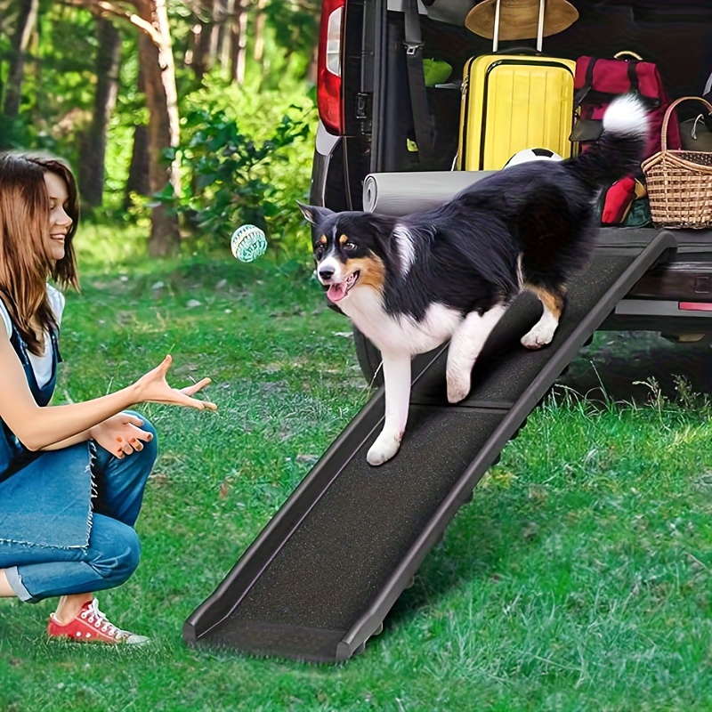 Faltbare Hundrampe fr alle Hunde (inkl. Senioren, verletzte Hunde) 152,4  cm - Rutschfeste Haustierrampe mit erhhten Seitenwnden fr einfache  Aufbewahrung, langlebiges PP-Material - * fr Autos, ...