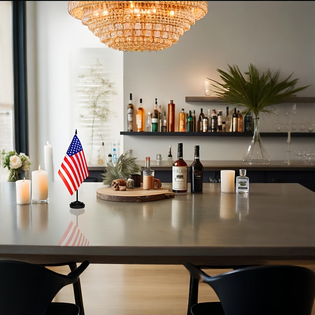 Palo Fermacarico Bandiera Da Tavolo 4x6" Di Porto Rico Con Asta, In Poliestere, Per Scrivania O Collezione Porto Rico Bandiera - Foto 12