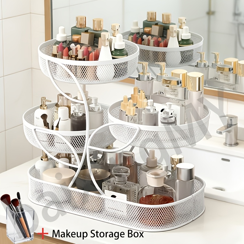 TEMU Four-layer Makeup Storage Rack, An Installation-free Makeup Storage Rack With Large Capacity And Diverse Functions, Used For Storing Lipsticks,