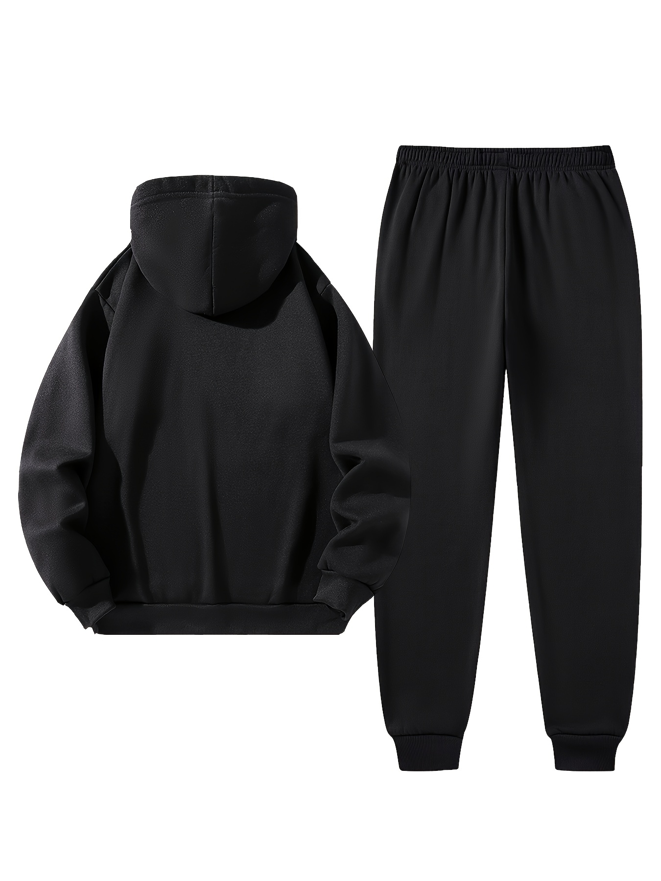 Men'S Casual Paris Letter Hoodie & Joggers Set - Gray Drawstring Pullover with Red Accents, Loose Fit, Long Sleeve, Fall/Winter Collection, Comfortable Clothing|Casual Style|Stretch Fabric