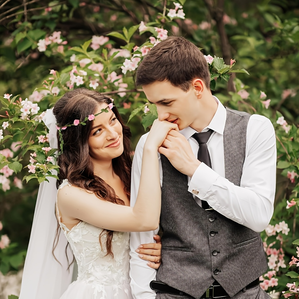 Handmade Rose Leaf Bridal Crown Floral Wedding Headpiece