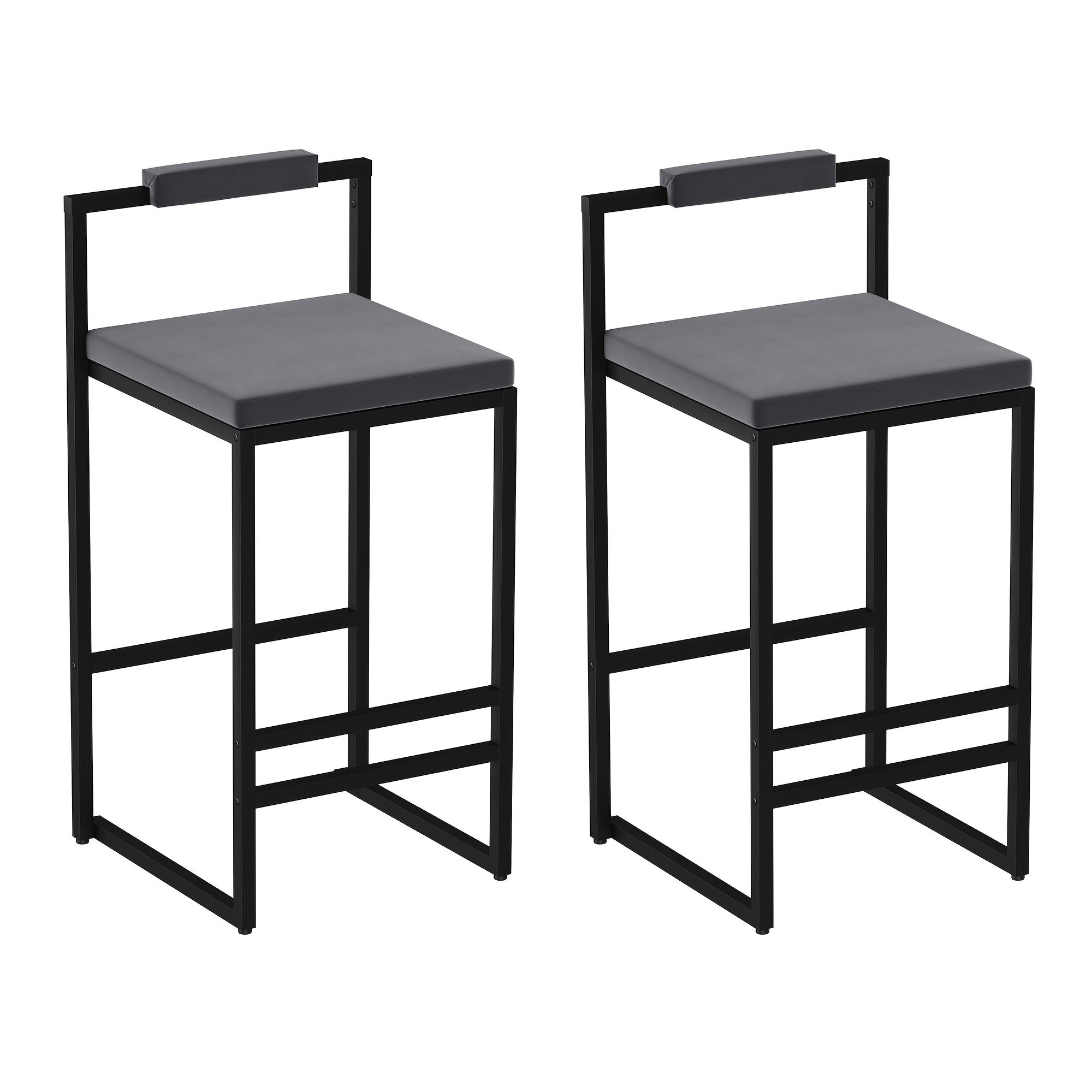 Set Of 2 Modern Oriental Style Bar Stools, Velvet Upholstered Counter Height Chairs with Backrest & Footrest, Golden Metal Frame Kitchen Island Dining Stools, Multi-Color & Multi-Finish New Asian Aesthetic