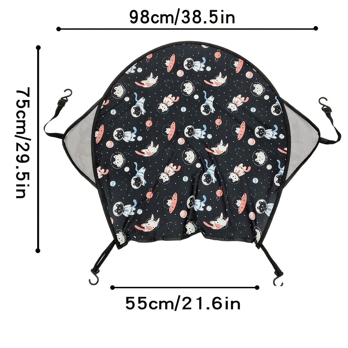 TEMU 1pc Pet Sunshade, Black Cat And Dog Shade Cloth, Outdoor Pet Car Sunshade, Cat And Dog Small Animal Outdoor Sun Protection, Canopy