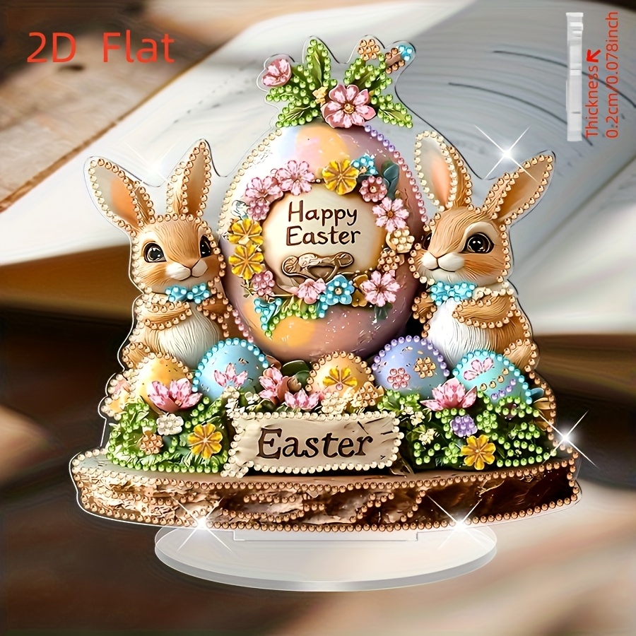 2d Flat Pattern Diy Diamond Painting Kit - Squirrel, Crystal Decor, Frameless Mosaic Wall Art For Home Decoration, Perfect Easter Gift, 2d Flat