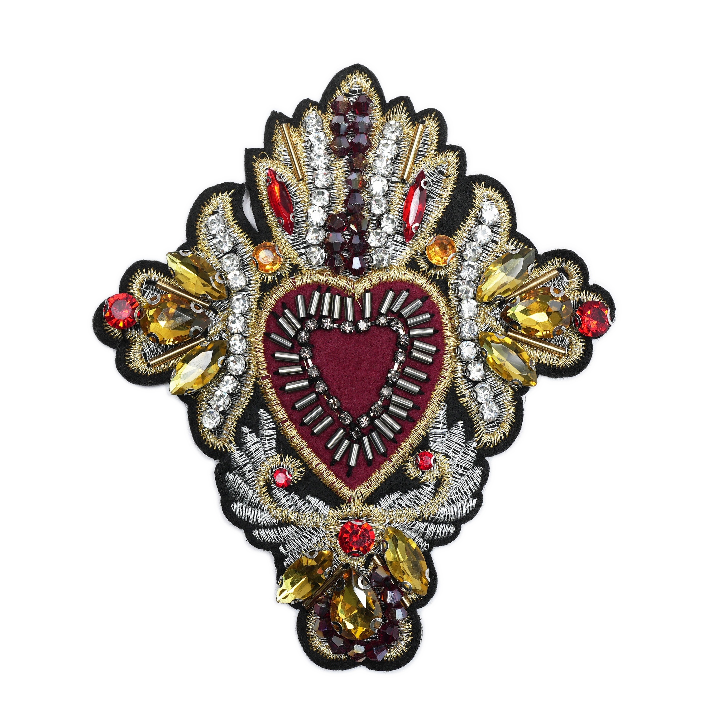 1pc Heart Shield Love Nail Bead Cloth Patch Accessory Clothes Bag Packaging Patch